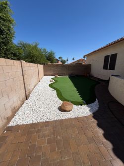 Turf pudding green pavers gravel