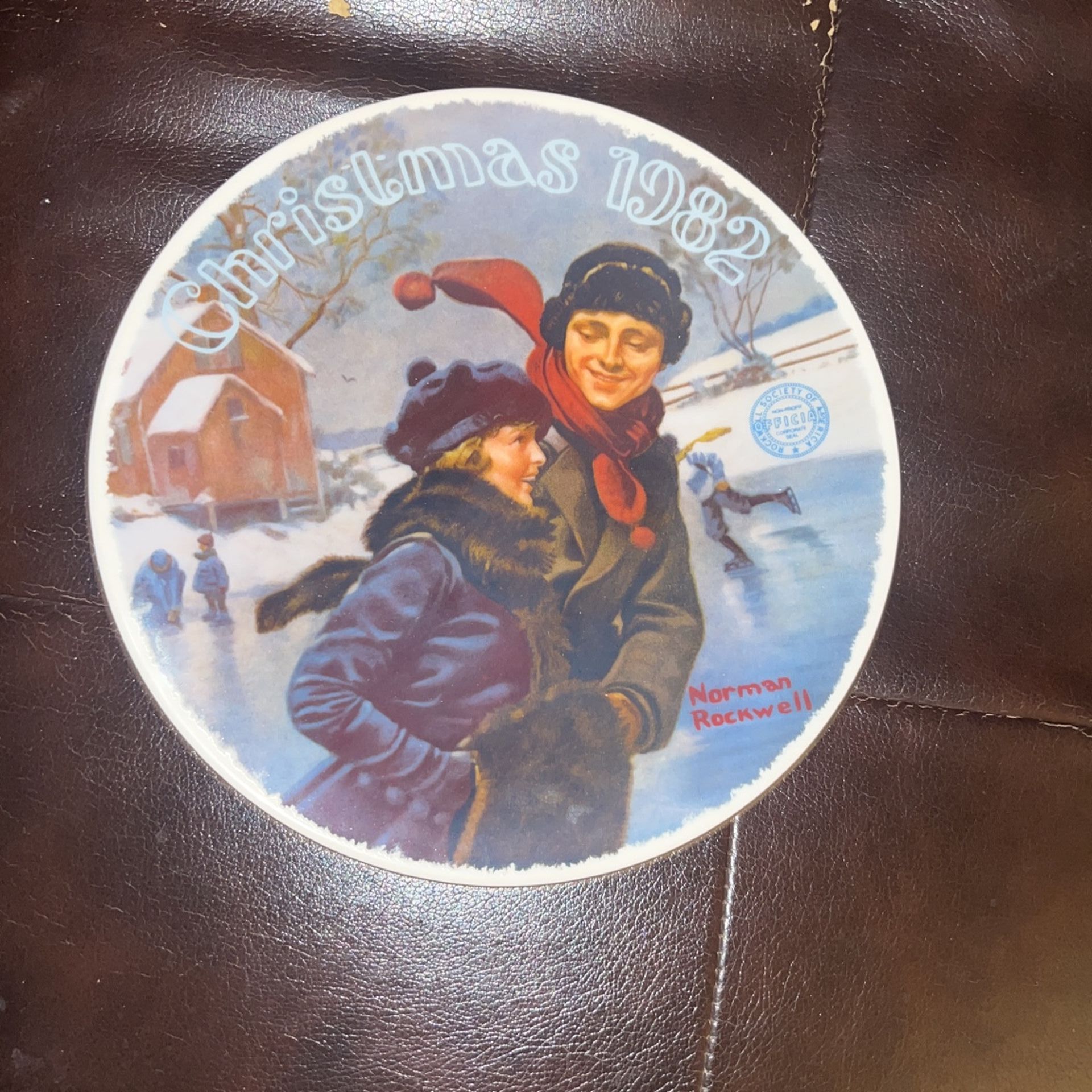 1982 Norman Rockwell Plate “Christmas Courtship”