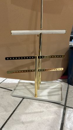 Gold and White Jewelry Organizer Stand