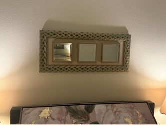 Gold woven mirror wall art