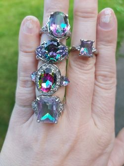 Mystic topaz rings