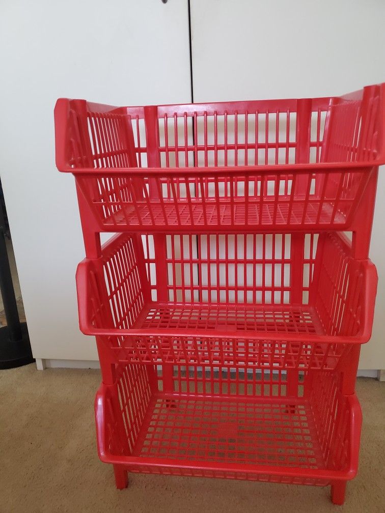 Stackable Baskets for Office, Kitchen, Kid's Room
