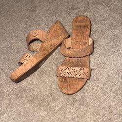 Cork Platform Slide Sandals
