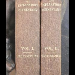 Antique Book Critical & Explanatory Commentary Old/New Testaments Vol 1,2 1875