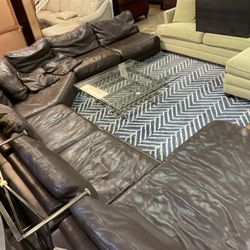 Natuzzi Leather Super Large Sectional Couch 