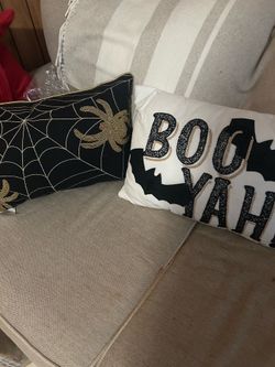 2 Halloween Throw Pillows