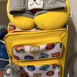 Kids Luggage And Neck Pillow