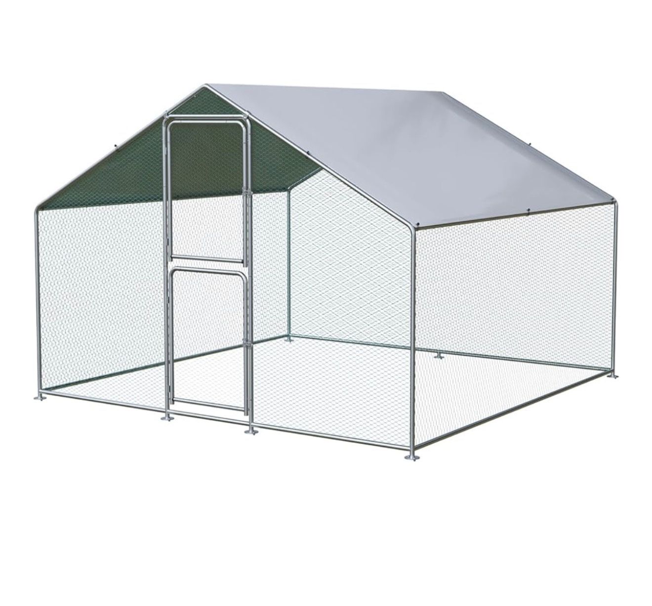 Large Chicken Coop, Chicken Coops for 10 Chickens, Chicken Runs for Yard with Water Poof & UV Resistance Cover, Spire Roof Chicken Coop Run with Doubl