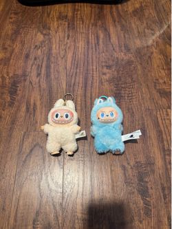 Pop Mart The Monsters Labubu Plush Keychains – Soymilk & Blue Hope
