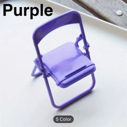 Purple Desktop Folding Chair Cell Phone Stand