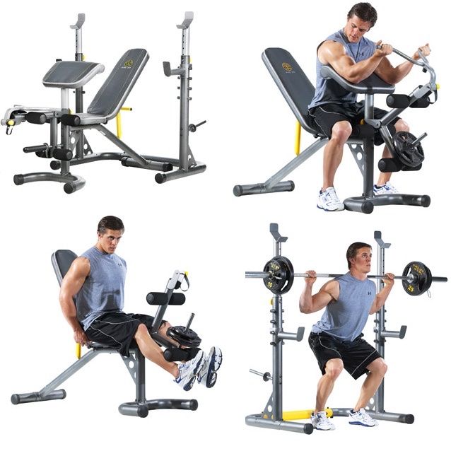 Gold Gym XRS “Standard “ Weight Lifting Bench , Rack And Accessories 
