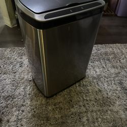 Saniwise 13-Gallon Black Metal Indoor Kitchen Motion Sensing Trash Can