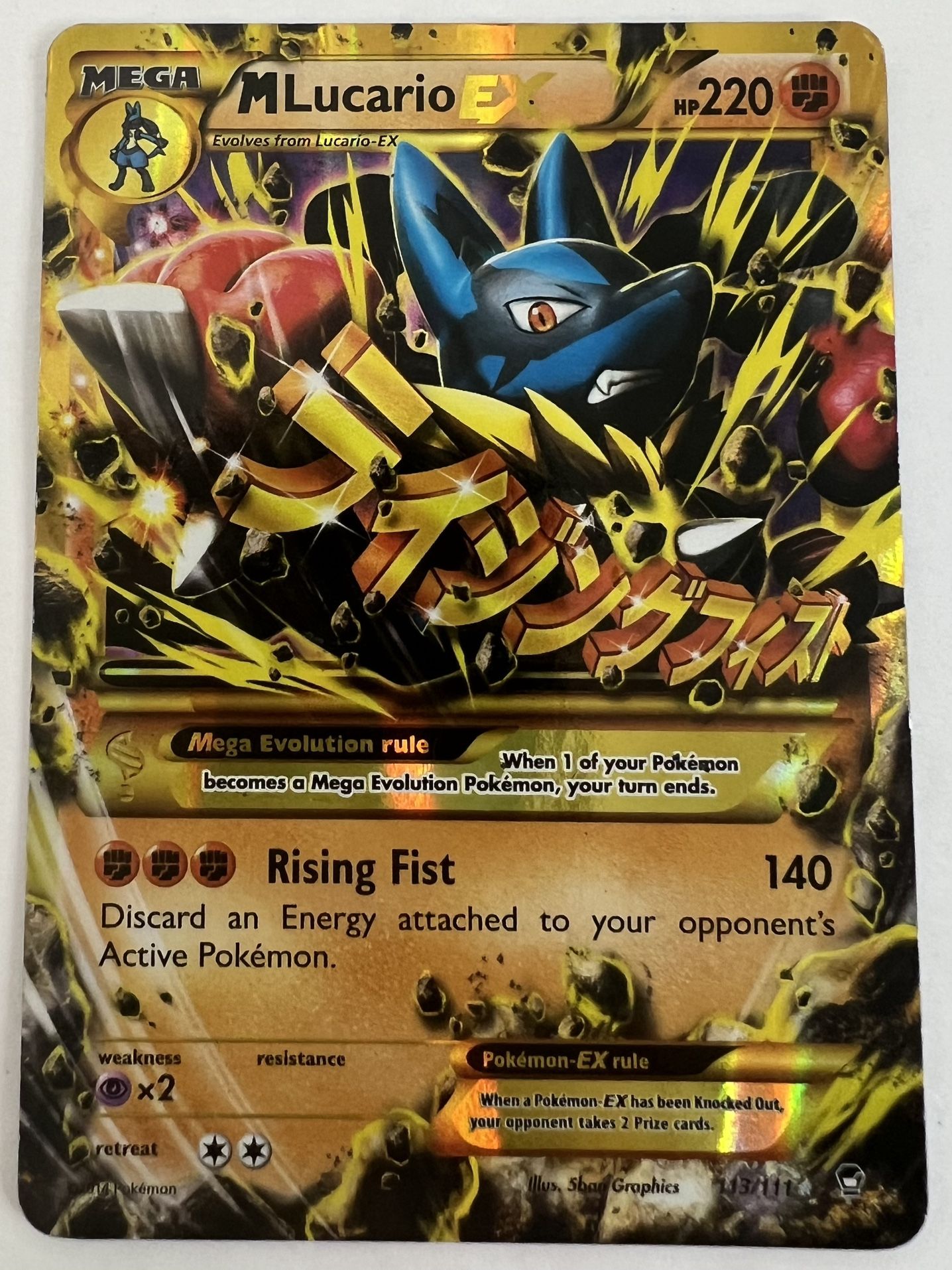 Pokemon XY Furious Fists M Lucario EX Secret Rare Card # 113/111