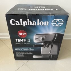 NEW Espresso Machine W/ Steam Wand, Calphalon Temp iQ Espresso Machine with Steam Wand, Stainless Steel !