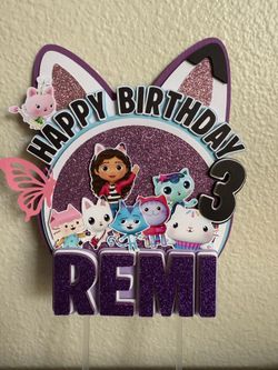 CUSTOM CAKE TOPPER PERSONALIZED NAME AND AGE
