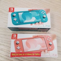 Nintendo Switch Lite - $1 Down Today Only