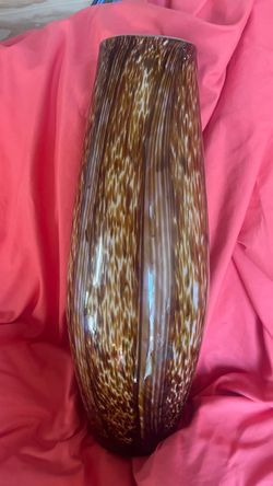 Tall Art Glass Vase Tortoiseshell Pattern