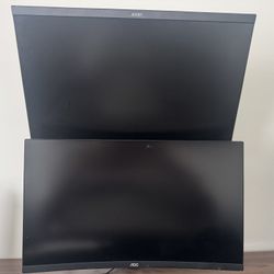 2 Gaming Monitors – AOC 144Hz G-Sync + Acer 100Hz + Tall Monitor Arm