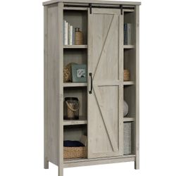 Better Homes & Gardens Modern Farmhouse Bookcase Storage Cabinet, Rustic White Finish