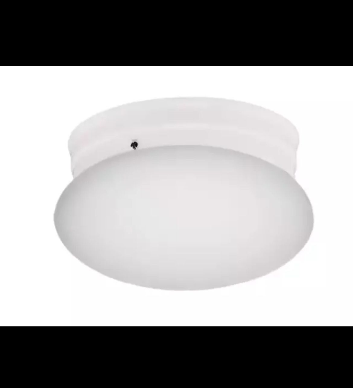 Dash 8 in. 1-Light White Flush Mount Ceiling Light Fixture with Opal Glass