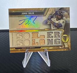 2020 Topps Triple Threads Gold Jorge Soler 3 Color Patch Auto numbered 1/9