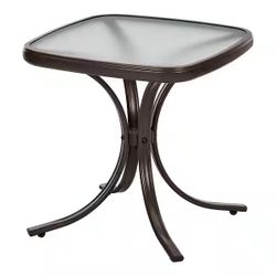 Glass Accent Table 18 Inch - Dark Taupe Finish
