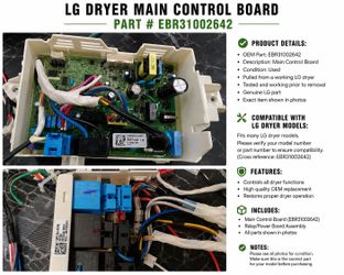 TESTED LG Dryer Main Control Board With Wired Harness