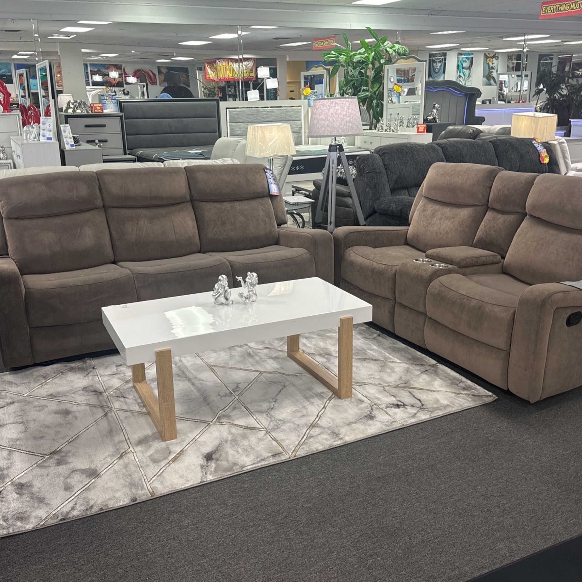 πDeal AlertπLight Brown Sofa&Loveseat 4x Recliners Available In Grey $799