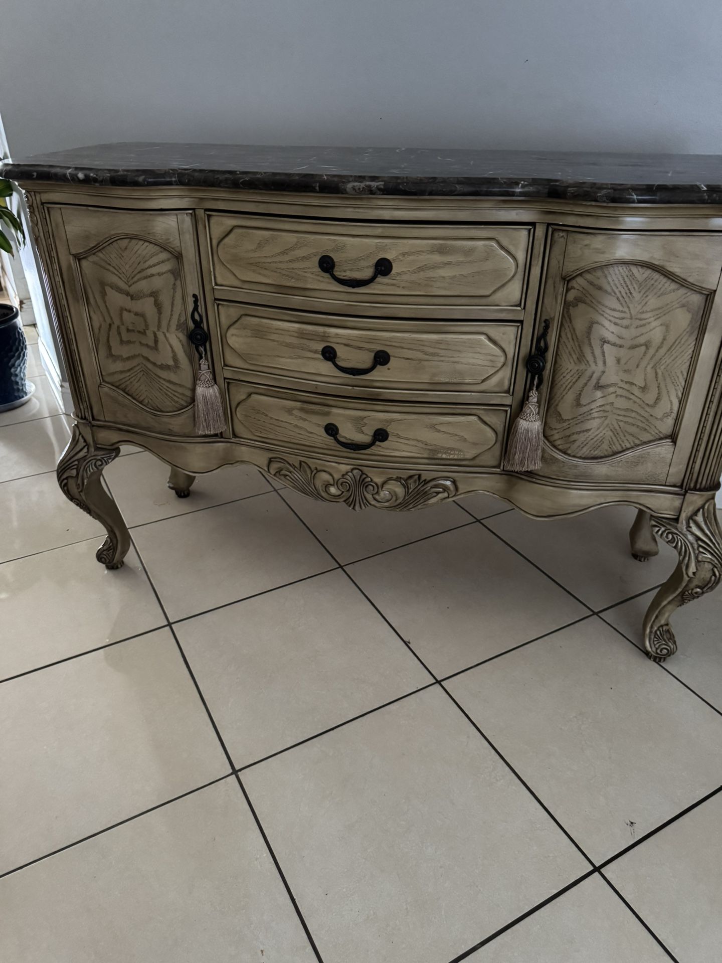 Michael Amini Buffet Chest With Green Felt Lining For Silverware