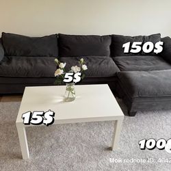 Sofa,  Coffee Table, Rug 