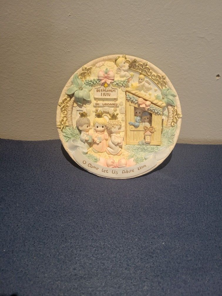 Precious Moments Nativity Plate Wall Hanging