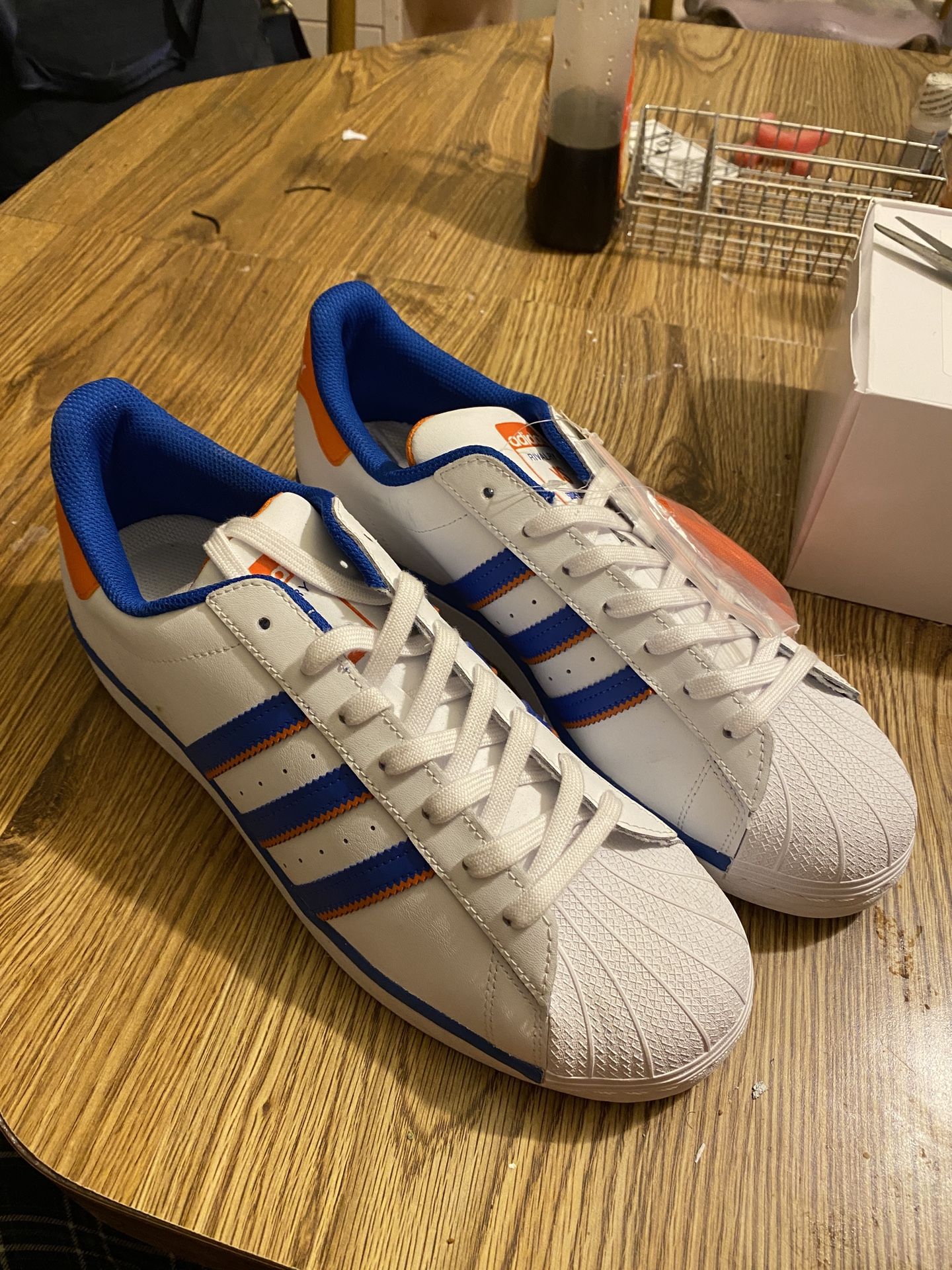 Adidas Superstar with Alternate shoelaces Size 12