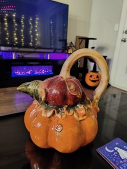 Vintage Ceramic Pumpkin Gourd Pitcher