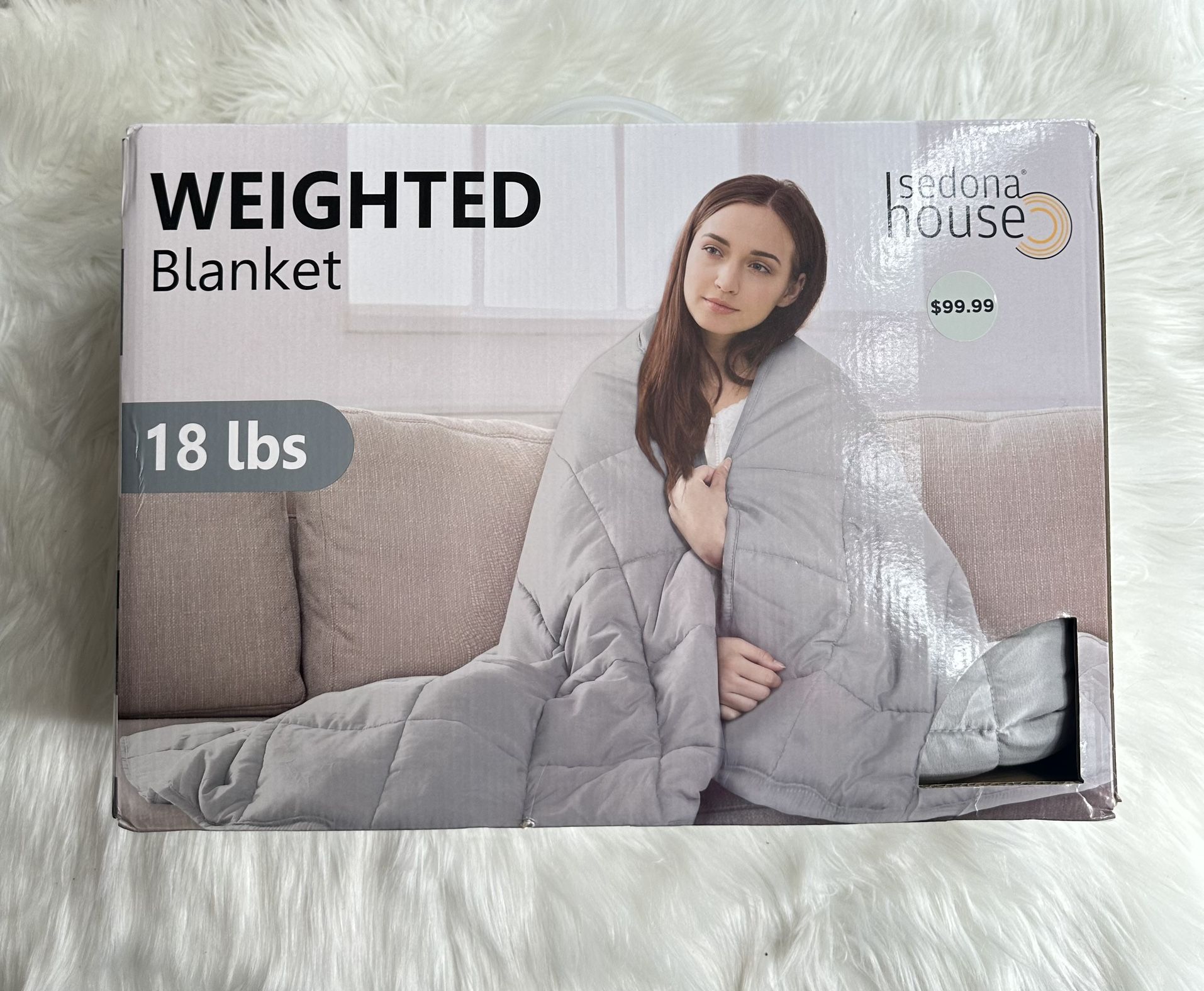 Sedona House 18 lb. Weighted Blanket-New in Box-Gray-48"x72"-Sleep Better