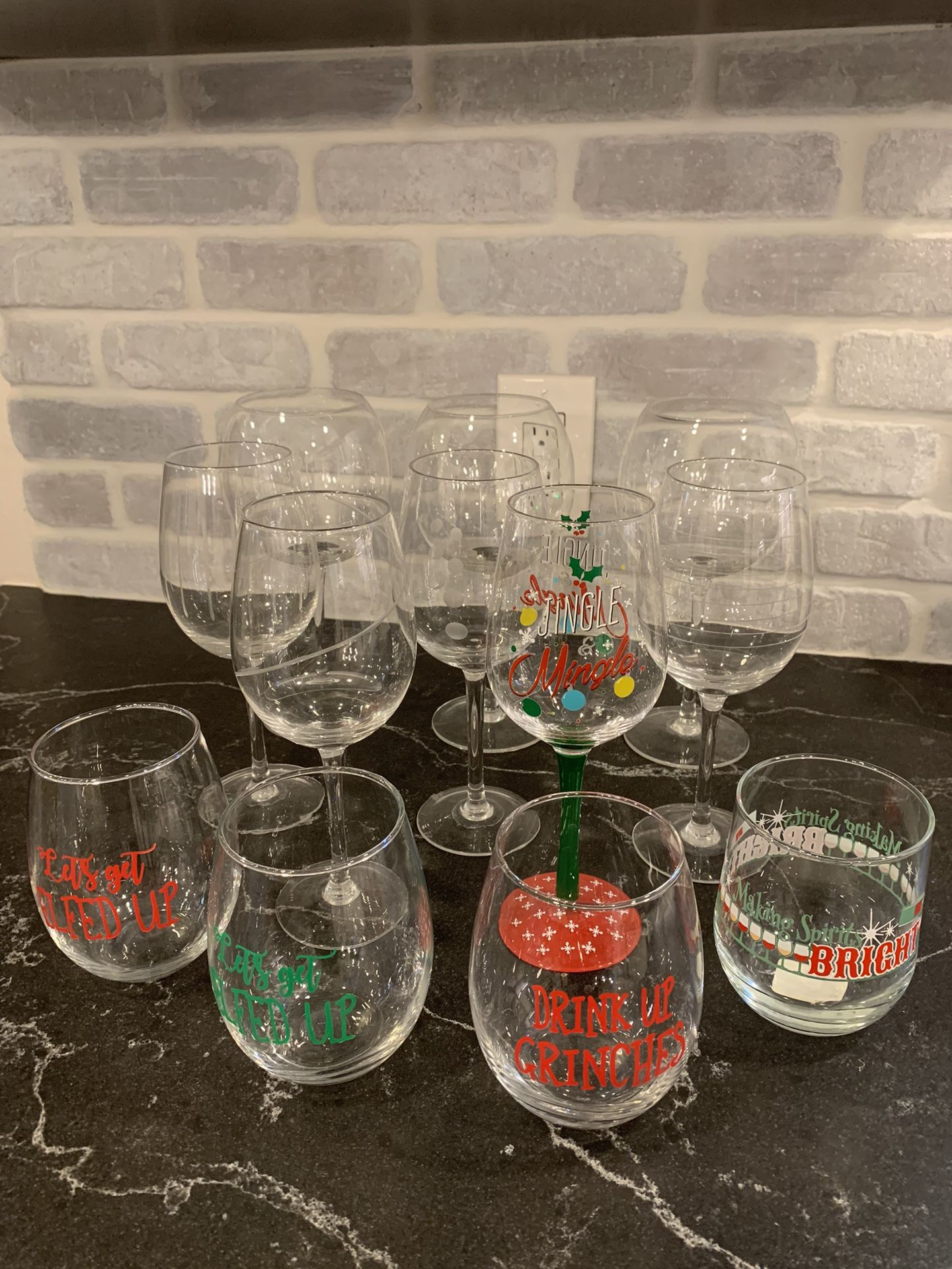 12 Days of Christmas Wine Glasses Set - Holiday Glassware - Simi Valley