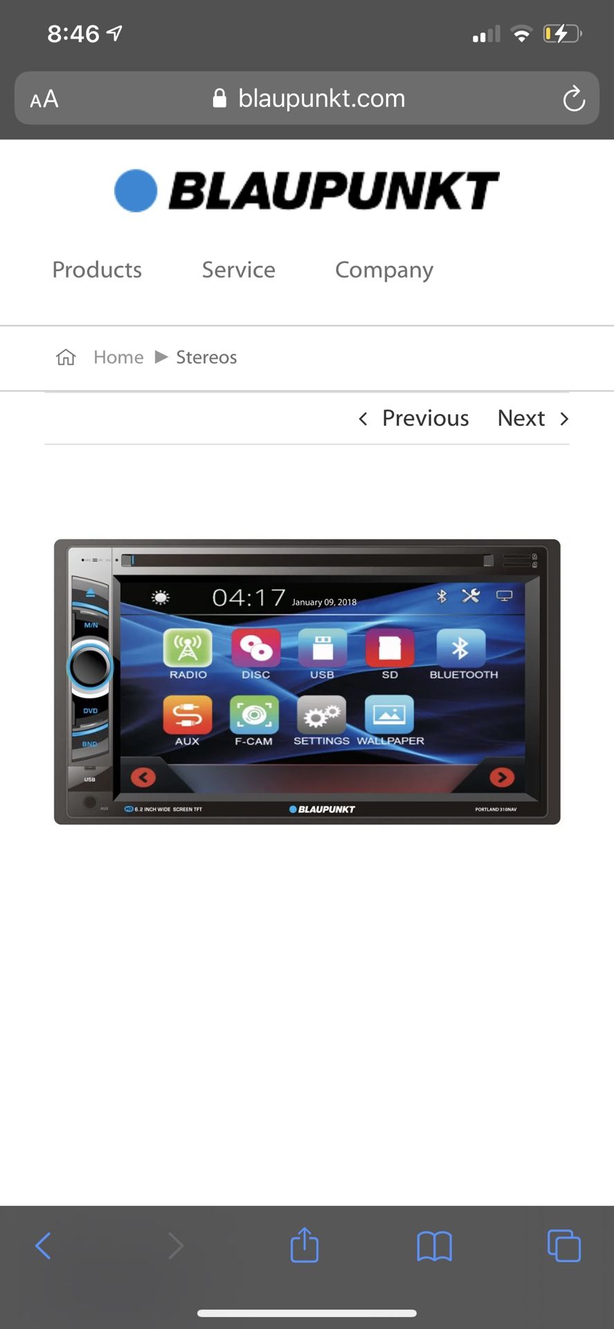 blaupunkt stereo Double Din Car stereo Brand New