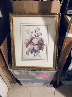 21in. W X 25in. L Vintage Bouquet Of Roses By Winsdor Art Frame