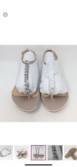 Badgley Mischka Sandals with Crystal T-Strap