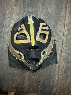 Lucha Libre Style Mask, Black And Gold
