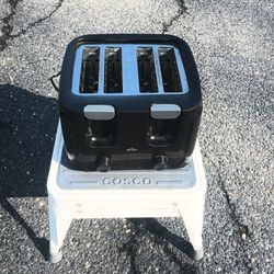 Rival 4 Slot Toaster - black with wide slots for bagels, English muffins etc. 