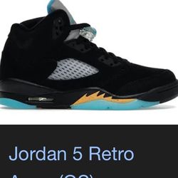 Nike Jordan Retro 5 Aqua Sz4 Boys 