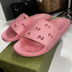 Gucci Wmns GG Slide Rubber 'Pink'