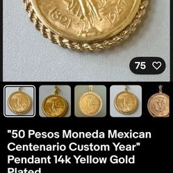 Medalla D Centenario  Chapida En Gold Plate