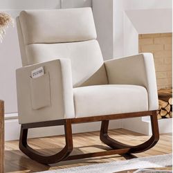 Yaheetech Beige Modern Rocking Chair/Glider