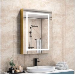 Brand New In The Box- 32X24 Inches Medicine Cabinet, Wall Mounted LED Mirror Bathroom Cabinet with 3 Colors & Dimmable Brightness, Anti-Fog, Storage, 