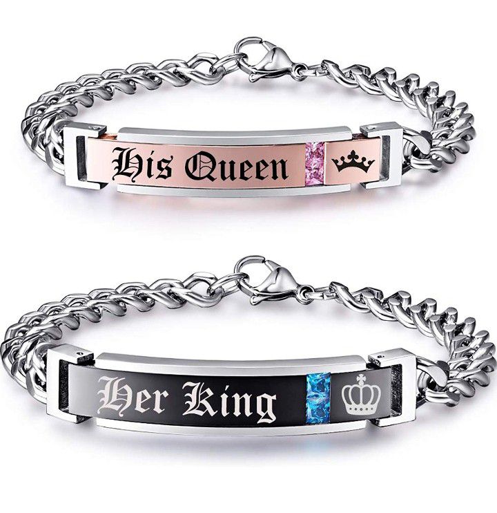 His Queen, Her King Couples Bracelets