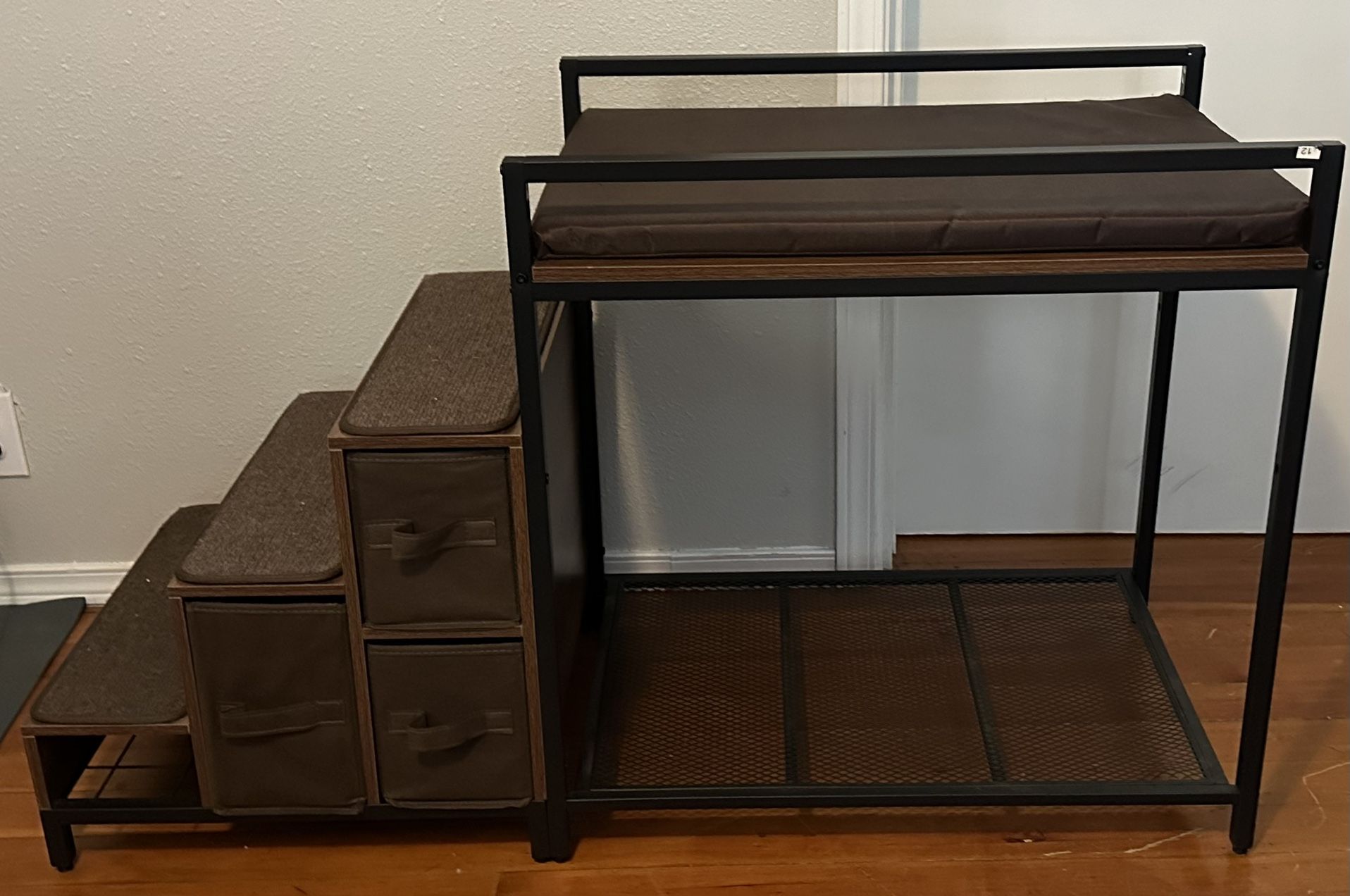 Elevated Dog Bed Multi-Level Platform With Storage