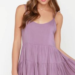 Lulus Ruffled Purple Sundress