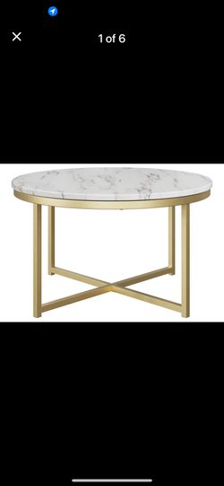 Round Faux Marble Round Coffee Table 
