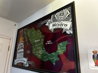 LARGE BUDWEISER MEXICO BEER SIGN BAR MIRROR